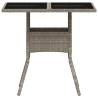 Garden Table with Glass Top - Light Grey 80x80 cm | HipoMarket