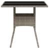 Garden Table with Glass Top - Light Grey 80x80 cm | HipoMarket