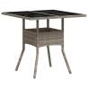 Garden Table with Glass Top - Light Grey 80x80 cm | HipoMarket