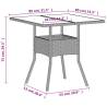 Garden Table with Glass Top - Light Grey 80x80 cm | HipoMarket