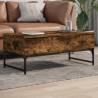 Coffee Table Smoked Oak 100x50x40 cm Engineered Wood and Metal Colour smoked oak Quantity in Package 1 Length 100 cm 