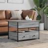 Elegant Grey Sonoma Coffee Table - Engineered Wood & Metal