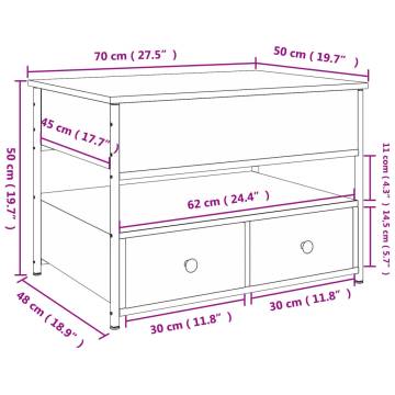 Elegant Grey Sonoma Coffee Table - Engineered Wood & Metal