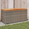 Garden Storage Box Grey 110x50x54 cm Poly Rattan Acacia Wood Colour grey Size 110 x 50 x 54 cm 