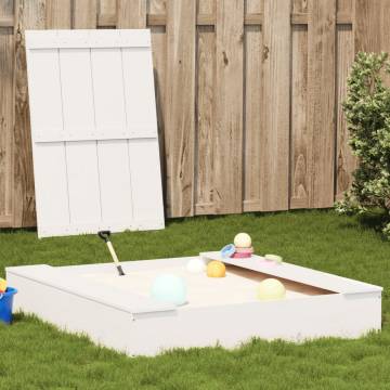 Sandpit with Cover - Solid Pine Wood | 111x111 cm | Hipomarket