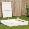 Sandpit with Cover White 111x111x19.5 cm Solid Wood Pine Colour white Quantity in Package 1 