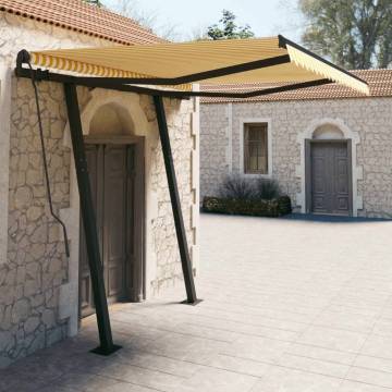 Manual Retractable Awning 3x2.5m - Yellow & White | HipoMarket