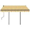 Manual Retractable Awning 3x2.5m - Yellow & White | HipoMarket