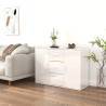 Sideboard High Gloss White 91x29.5x65 cm Engineered Wood Colour high gloss white Quantity in Package 1 