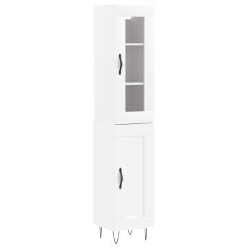 Stylish Highboard White 34.5x34x180 cm - Durable & Elegant