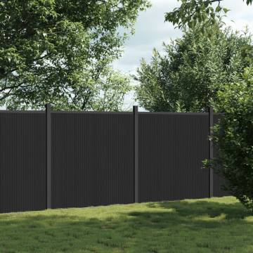 Grey WPC Fence Panel 353x186 cm - Durable & Easy to Install