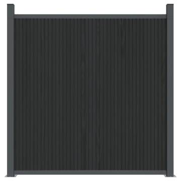 Grey WPC Fence Panel 353x186 cm - Durable & Easy to Install