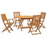 5 Piece Garden Dining Set - Solid Wood Acacia | HipoMarket