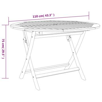 5 Piece Garden Dining Set - Solid Wood Acacia | HipoMarket