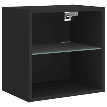 6 Piece TV Wall Cabinet Set with LED Lights - Black | HipoMarket