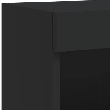 6 Piece TV Wall Cabinet Set with LED Lights - Black | HipoMarket