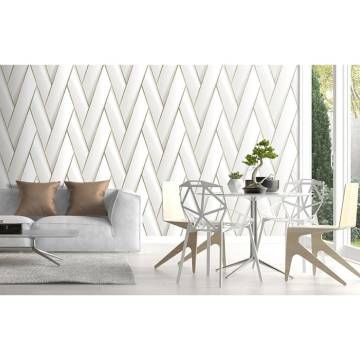 Geometric White and Gold Wallpaper - DUTCH WALLCOVERINGS