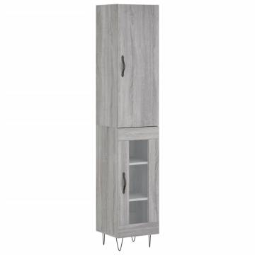 Highboard Grey Sonoma - Stylish Engineered Wood Storage Unit