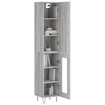 Highboard Grey Sonoma - Stylish Engineered Wood Storage Unit