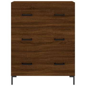 Stylish Highboard Brown Oak - 69.5x34x180 cm Engineered Wood