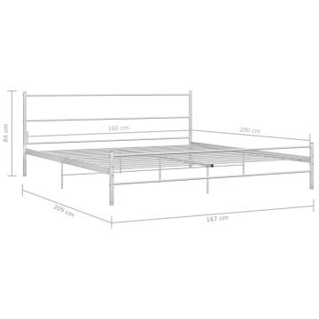 White Metal Bed Frame 160x200 cm | Hipomarket UK