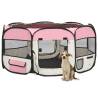 Foldable Dog Playpen with Carrying Bag Pink 145x145x61 cm Colour pink Size 145 x 145 x 61 cm Quantity in Package 1 