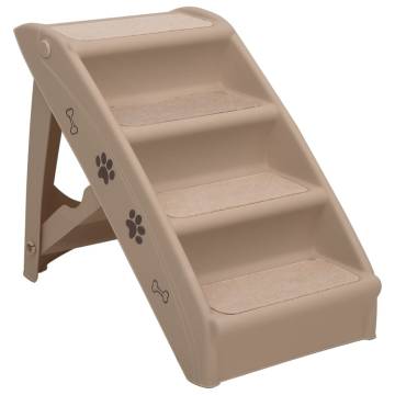 Folding Dog Stairs Brown - Easy Access for Small & Large Pets