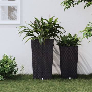 Removable Inner Anthracite Rattan Planter - 21/49L | HipoMarket