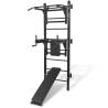 Wall-Mounted Multi-Functional Power Tower - Black Fitness Equipment