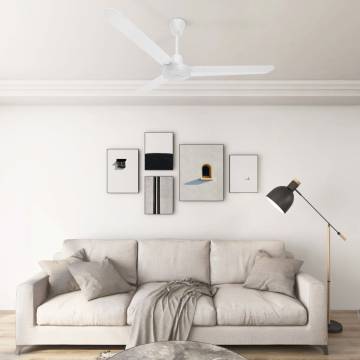 142 cm White Ceiling Fan - Efficient Air Circulation