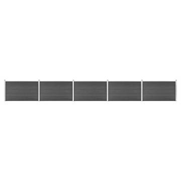 Fence Panel Set WPC 872x105 cm - Durable & Stylish Black