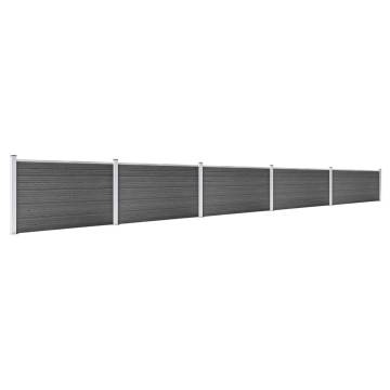 Fence Panel Set WPC 872x105 cm - Durable & Stylish Black