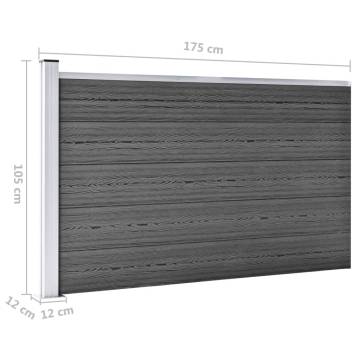 Fence Panel Set WPC 872x105 cm - Durable & Stylish Black