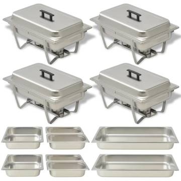 4 Piece Stainless Steel Chafing Dish Set - Ideal for Catering