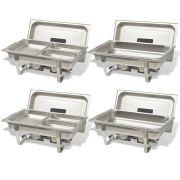 4 Piece Stainless Steel Chafing Dish Set - Ideal for Catering