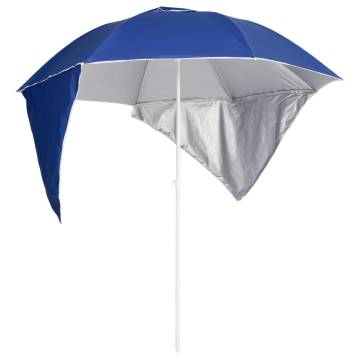 Beach Umbrella with Side Walls Blue - 215 cm | HipoMarket