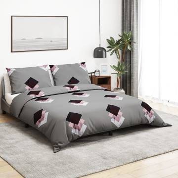 Duvet Cover Set Grey 200x200 cm Cotton | Hipomarket