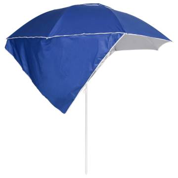 Beach Umbrella with Side Walls Blue - 215 cm | HipoMarket