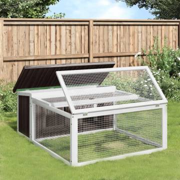 Rabbit Hutch Grey - Spacious Solid Wood for Small Pets