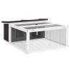 Rabbit Hutch Grey - Spacious Solid Wood for Small Pets