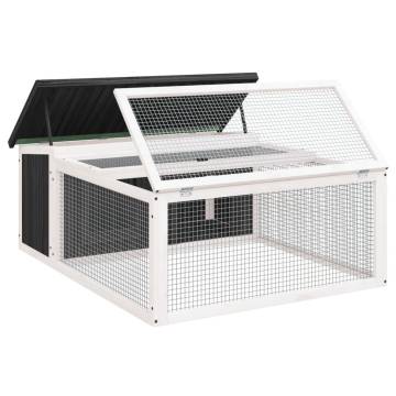 Rabbit Hutch Grey - Spacious Solid Wood for Small Pets