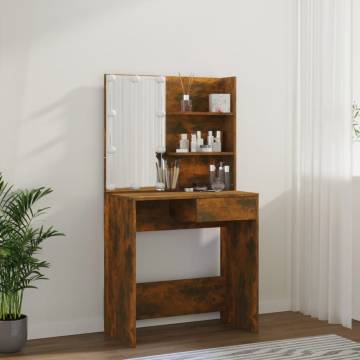 Stylish Dressing Table with LED - Smoked Oak - HipoMarket