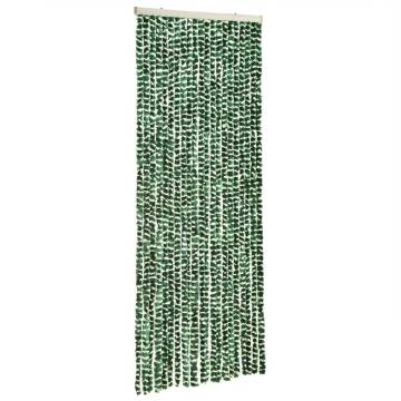 Fly Curtain Green and White 100x230 cm - Chenille Insect Barrier