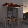 Manual Retractable Awning with LED 400x350 cm Orange and Brown Colour multicolour Size 400 x 350 cm Quantity in Package 1 