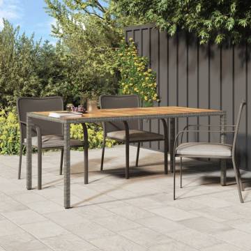 Garden Table 190x90 cm - Durable Poly Rattan & Acacia Wood