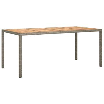 Garden Table 190x90 cm - Durable Poly Rattan & Acacia Wood