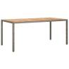 Garden Table 190x90 cm - Durable Poly Rattan & Acacia Wood