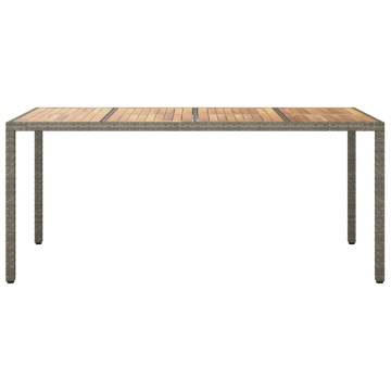 Garden Table 190x90 cm - Durable Poly Rattan & Acacia Wood