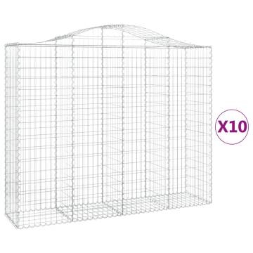 Arched Gabion Baskets - 10 pcs (200x50x160/180 cm) | HipoMarket