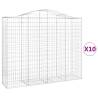 Arched Gabion Baskets - 10 pcs (200x50x160/180 cm) | HipoMarket